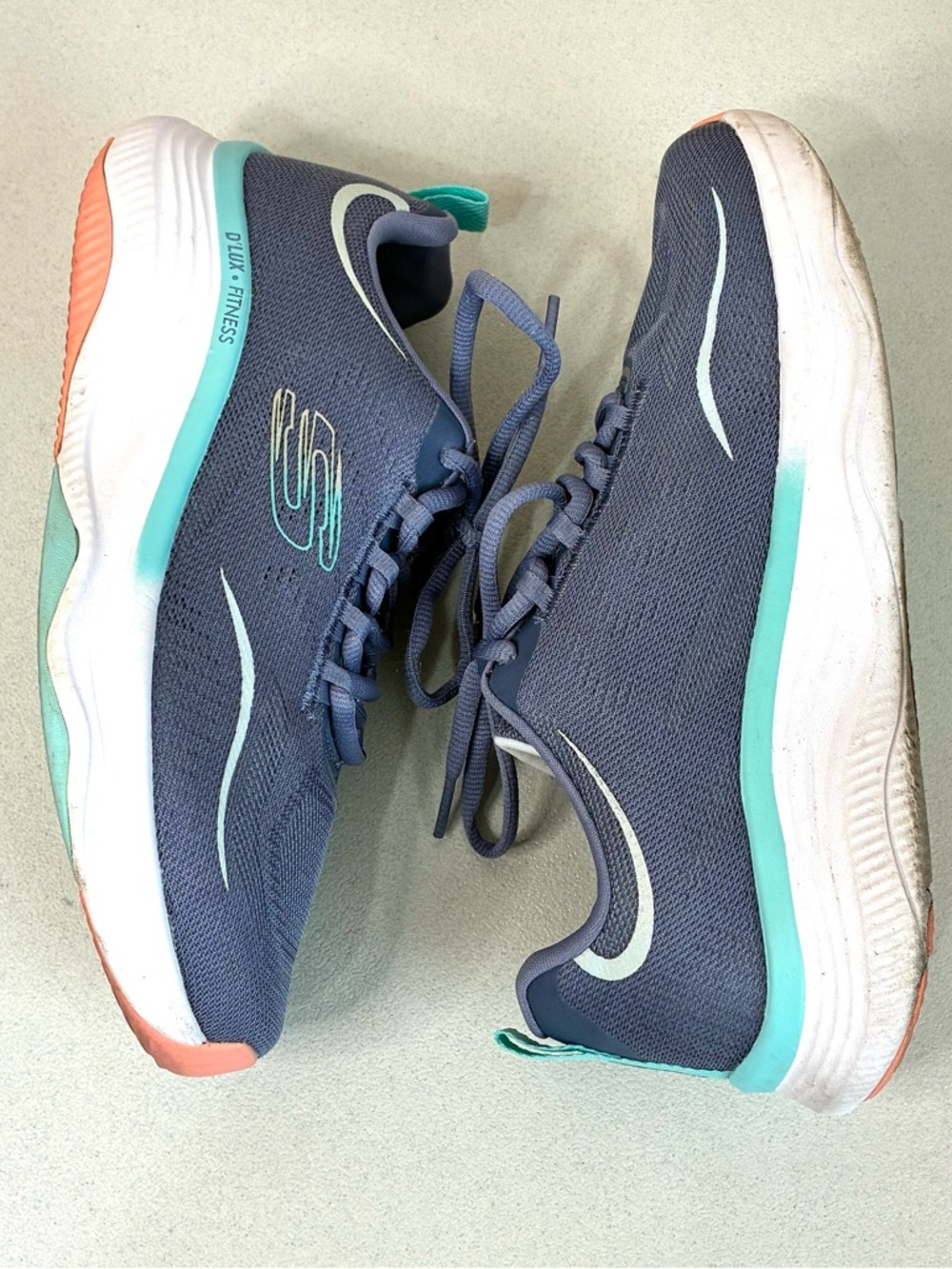 SKECHERS Relaxed Fit D'Lux Fitness Sneaker Shoes Women 8.5 Blue Mesh Air Cooled - Picture 9 of 13